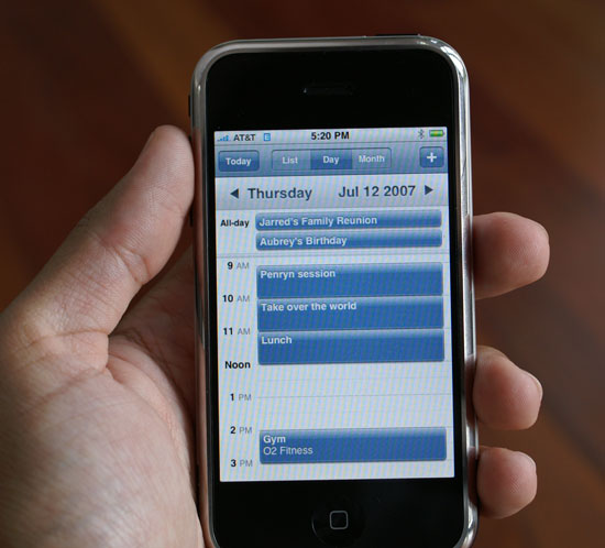 iPhone calendar